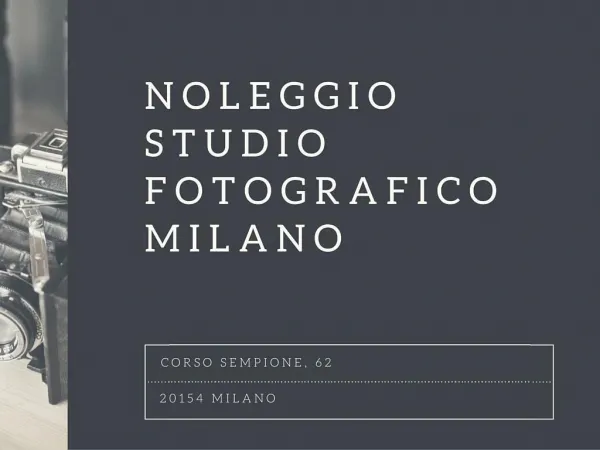 Noleggio Studio Fotografico Milano