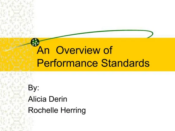 An Overview of Performance Standards