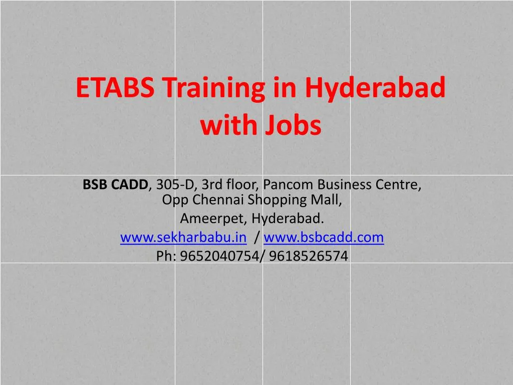 etabs training in hyderabad with jobs