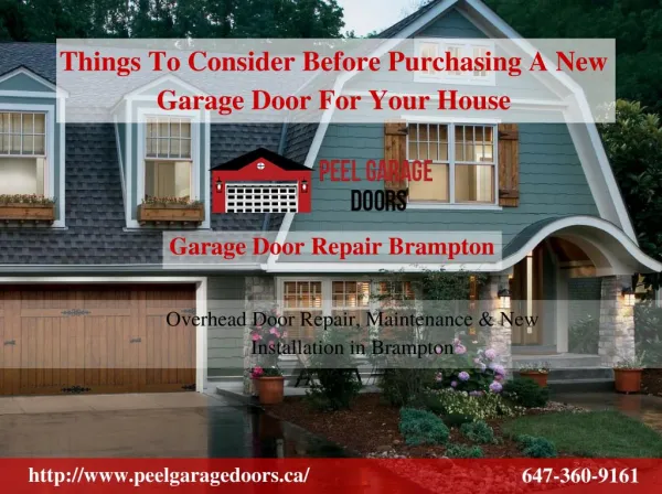 Things To Consider Before Purchasing A New Garage Door For Your House