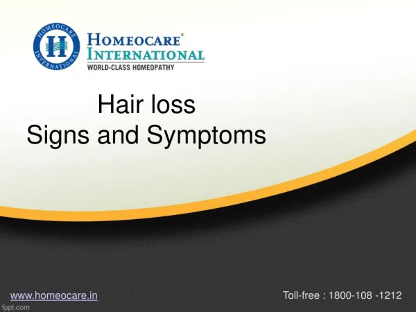 Hair loss Signs and Symptoms