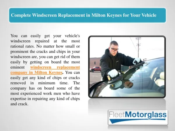 Complete Windscreen Replacement in Milton Keynes for Your Vehicle