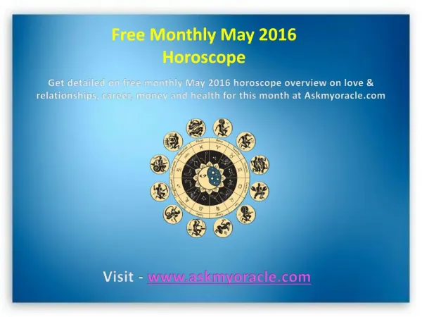 Free Monthly May 2016 Horoscope for All Zodiac Signs