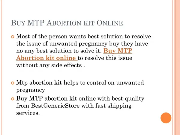 Buy MTP Safe Abortion Kit Online.