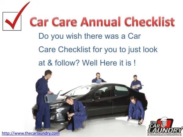Car Care Annual Checklist