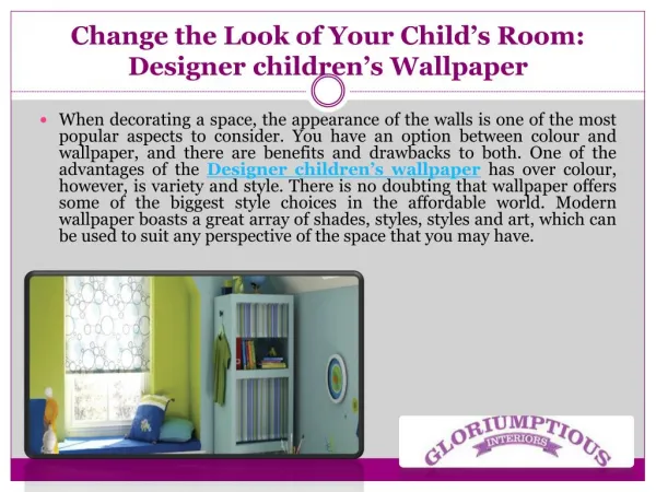 Change the Look of Your Child’s Room: Designer Children’s Wallpaper