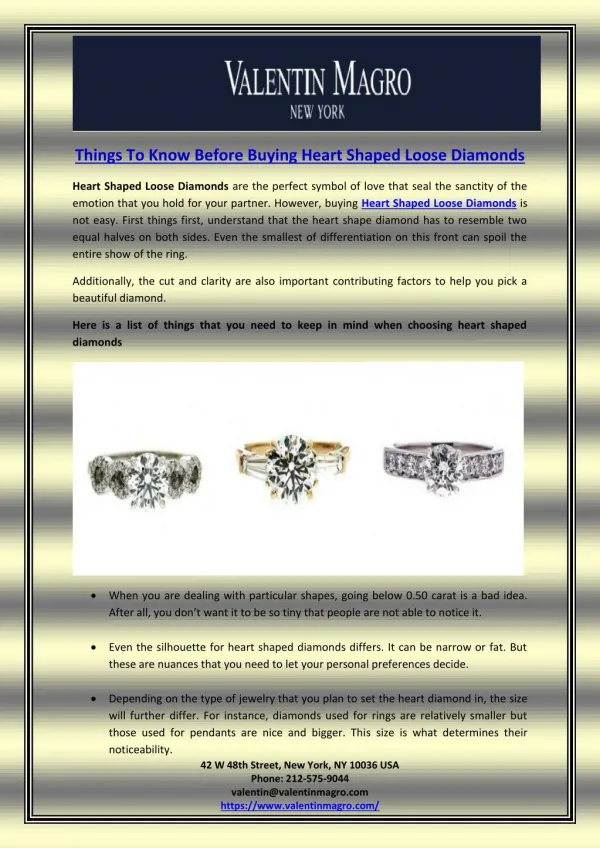 Things To Know Before Buying Heart Shaped Loose Diamonds