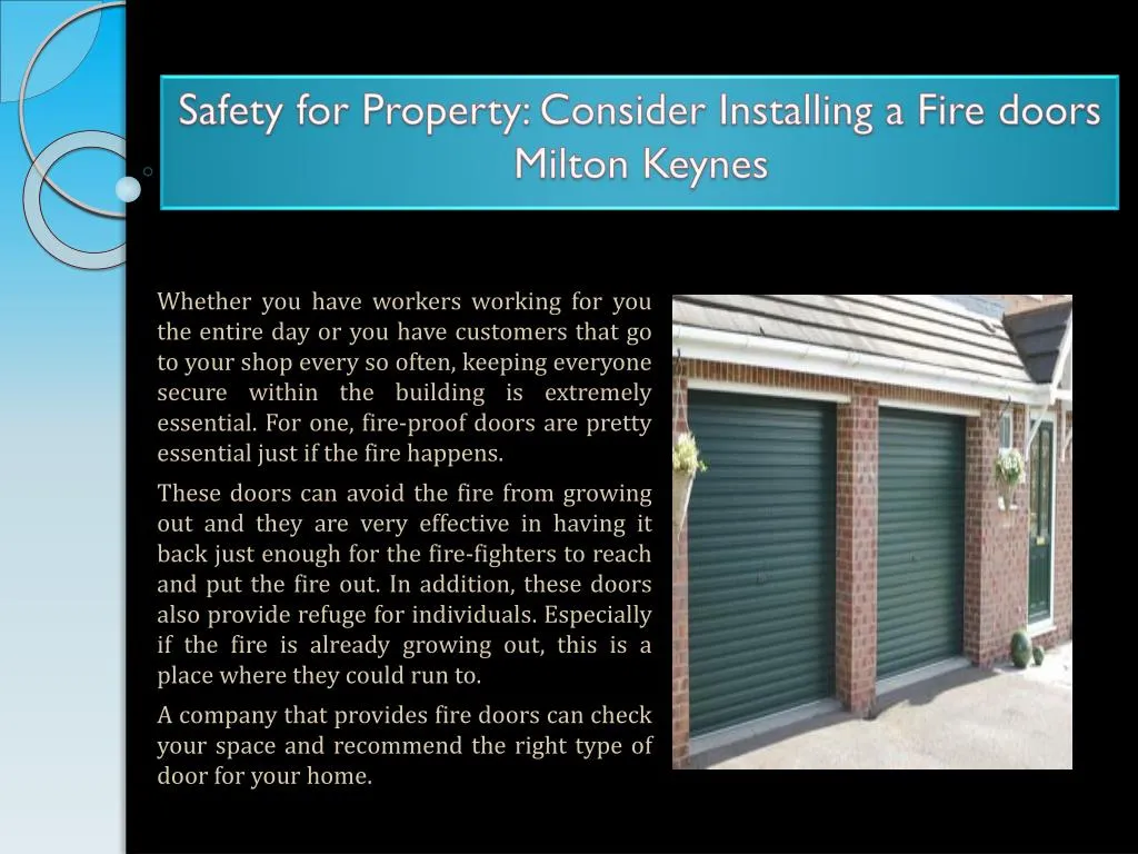 safety for property consider installing a fire doors milton keynes