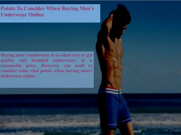 Points To Consider When Buying Men's Underwear Online