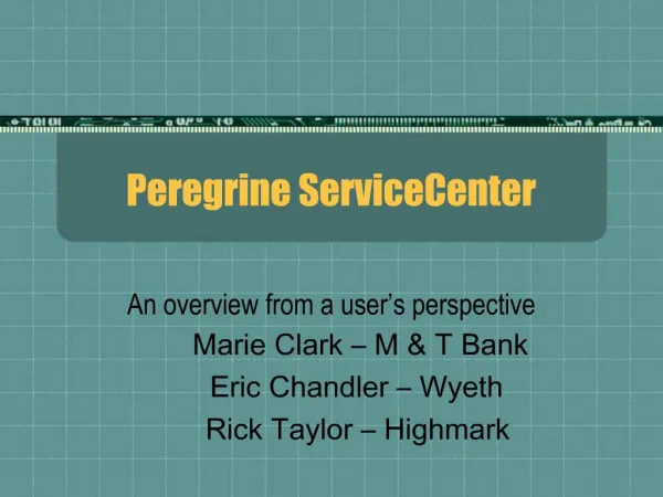 Peregrine ServiceCenter