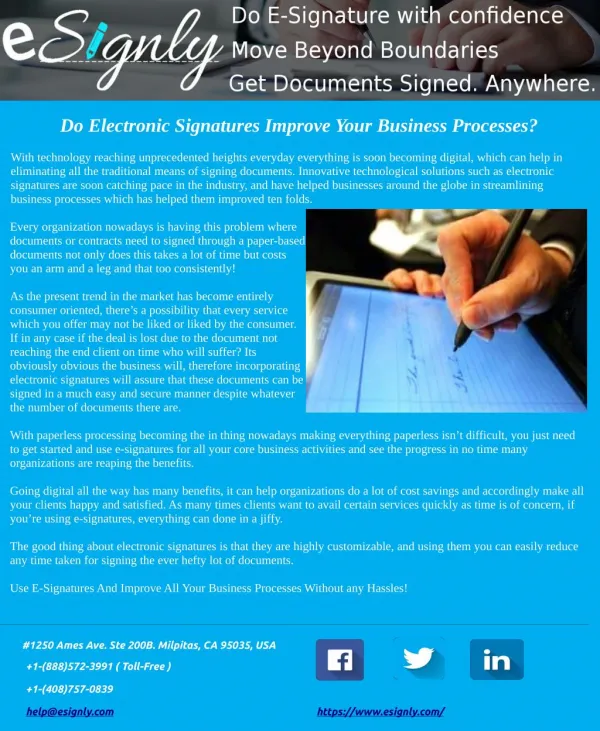 Do Electronic Signatures Improve Your Business Processes?