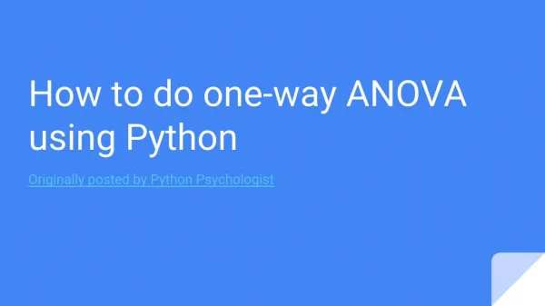 How to do one-way ANOVA for repeated measures In Python