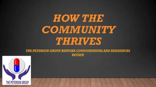 How the community thrives