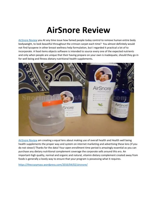 AirSnore Review - Does It Work?