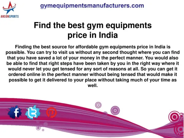 Find the best gym equipments price in India