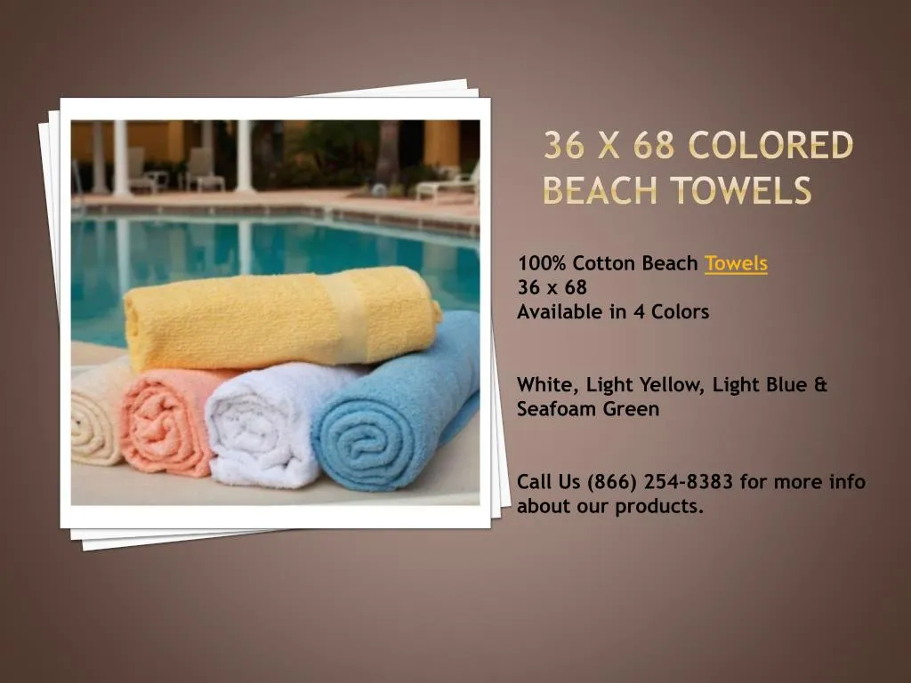36 x 68 colored beach towels