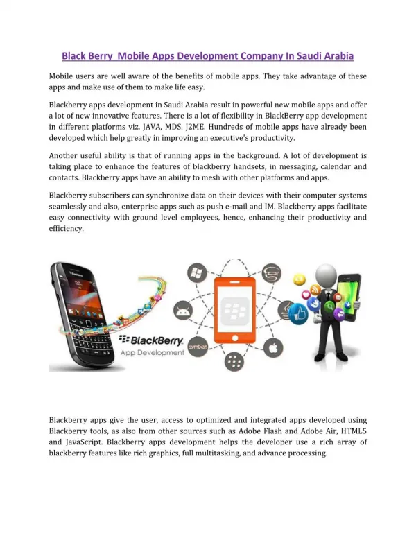Black Berry Mobile Apps Development Company In Saudi Arabia