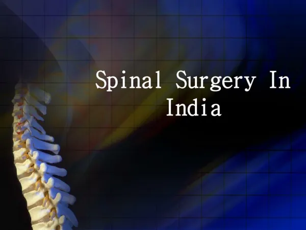 Spine Surgery Cost In Delhi