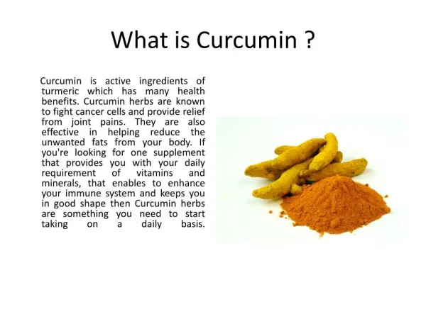 Several Health Benefits of Curcumin Herbs