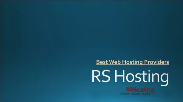 Best web hosting providers - rshosting
