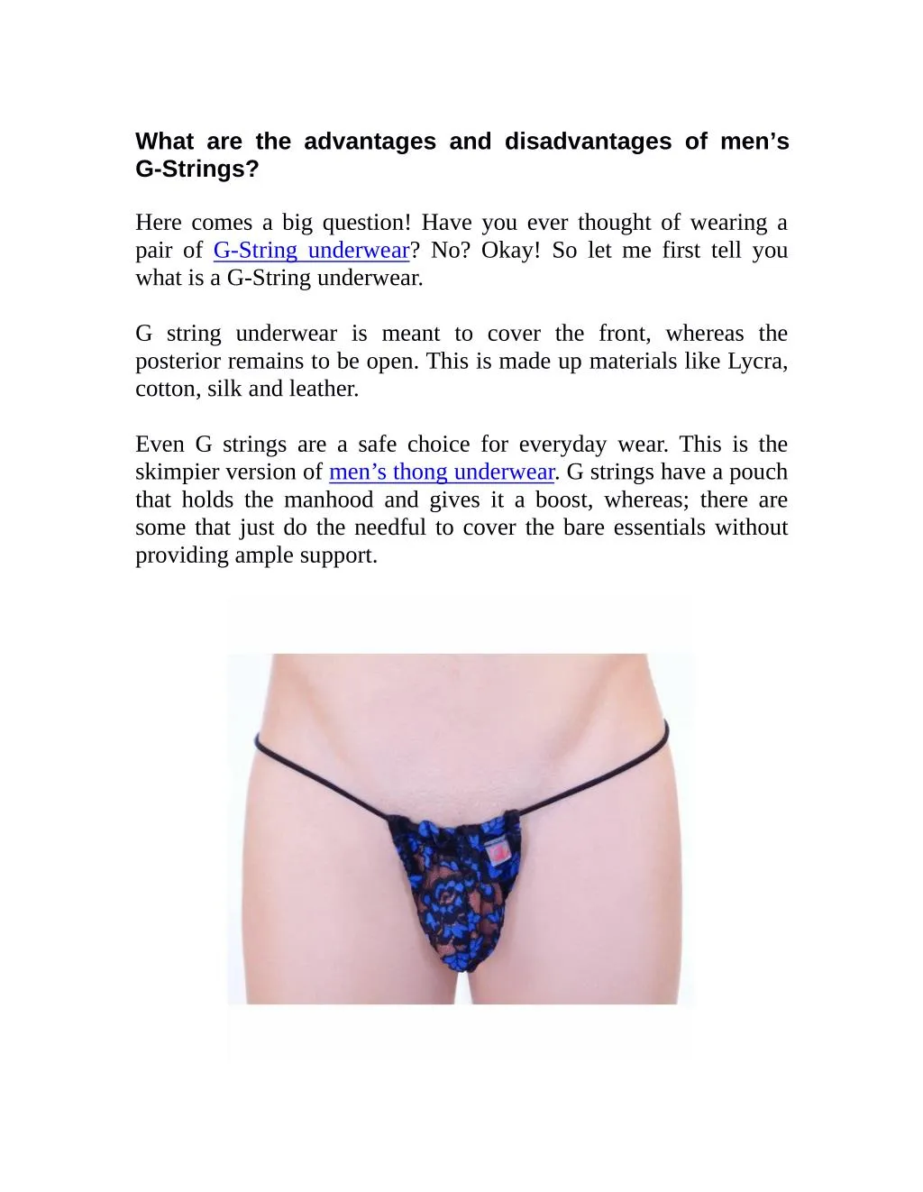 PPT - What are the advantages and disadvantages of men's G-Strings