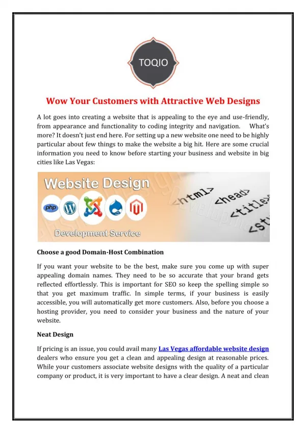 Wow Your Customers with Attractive Web Designs