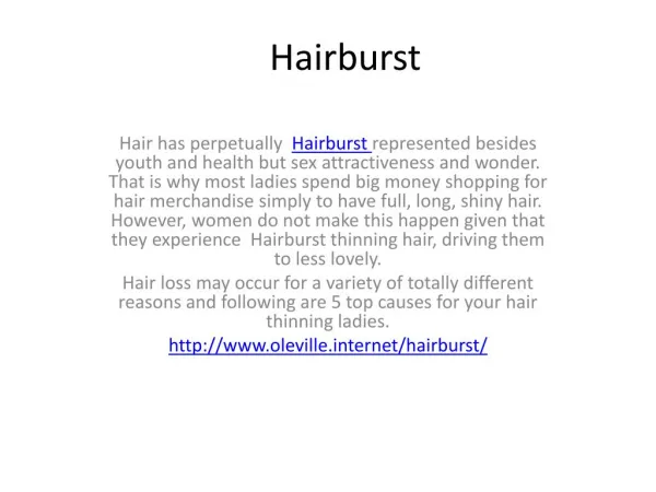 The essential Hairburst nutritional supplements