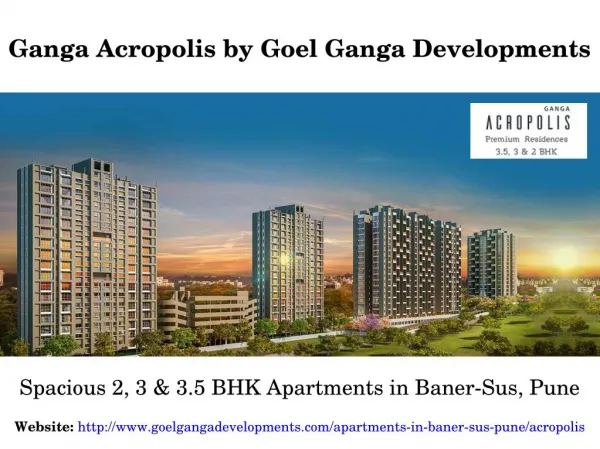 Spacious 2, 3 & 3.5 BHK Residential Flats in Baner-Sus Pune for Sale