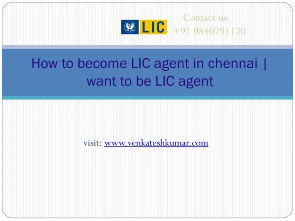 How to become LIC agent in chennai | want to be LIC agent