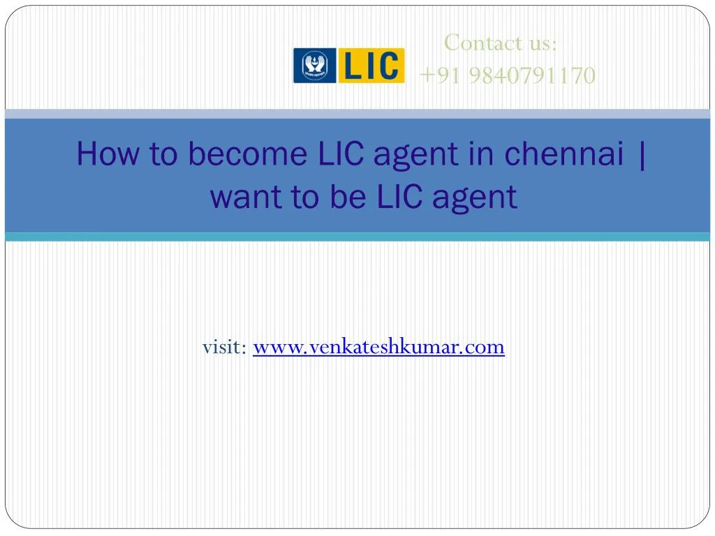 how to become lic agent in chennai want to be lic agent