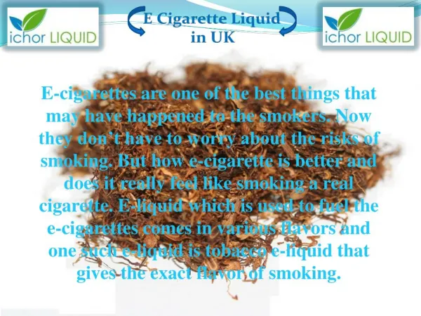 Blended Tobacco Liquid | Ichor Liquid