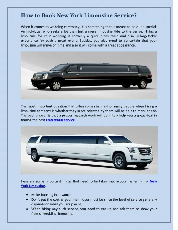 How to Book New York Limousine Service?