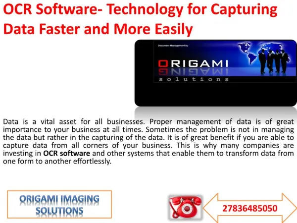 OCR Software- Technology for Capturing Data Faster and More Easily