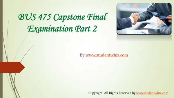 BUS 475 Capstone Final Examination