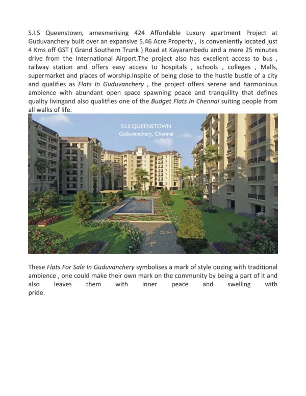 Flats for sale in Guduvanchery