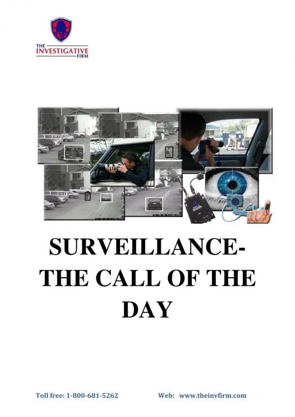 SURVEILLANCE- THE CALL OF THE DAY