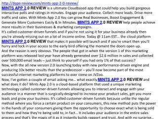 Mints app 2.0 review - slide 1