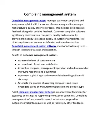 complaint management system - slide 1