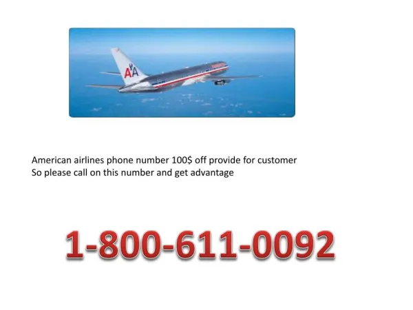 American airlines phone number 1-800-611-0092 Phone number
