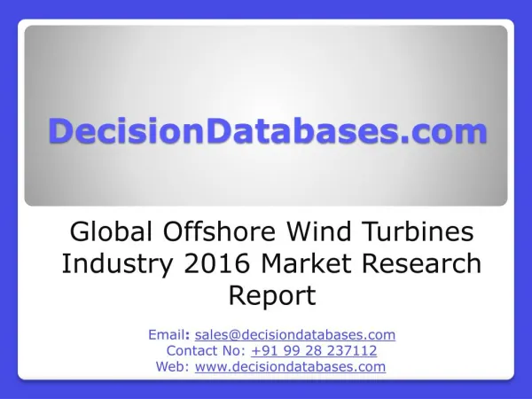 Global Offshore Wind Turbines Market 2016