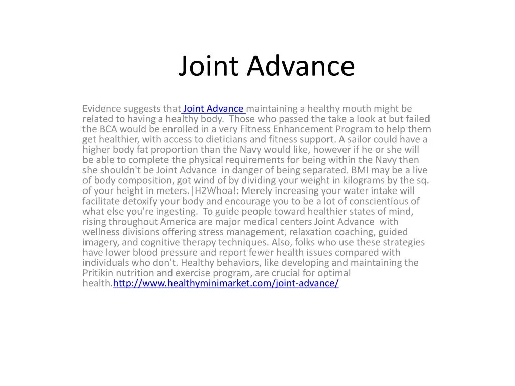 joint advance