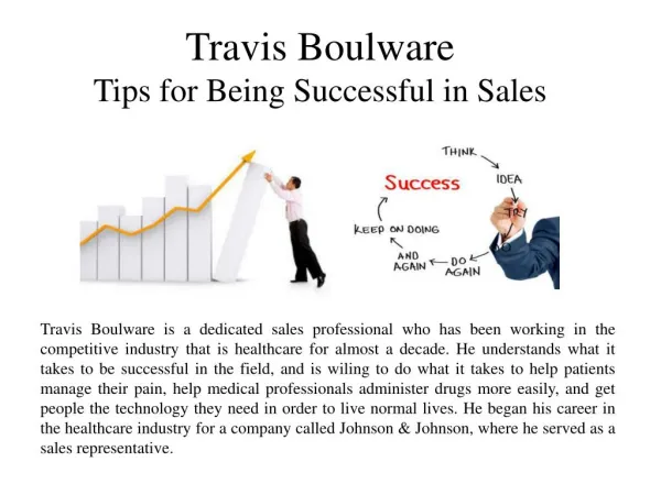 Travis Boulware Tips for Being Successful in Sales