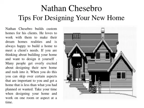 Nathan Chesebro Tips For Designing Your New Home