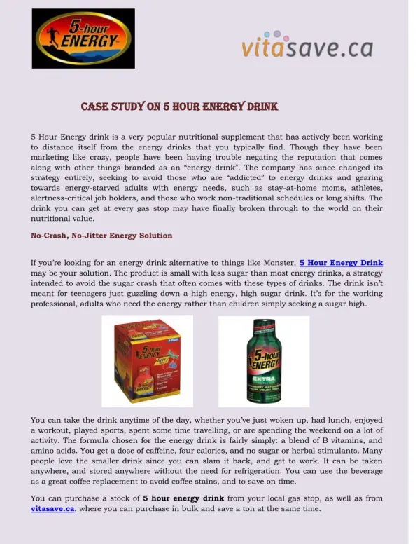 Case Study on 5 Hour Energy Drink