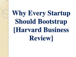 Why Every Startup Should Bootstrap? - slide 1