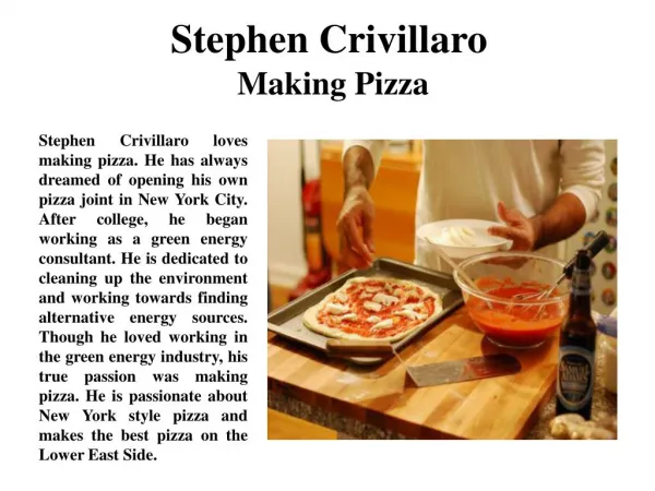 Stephen Crivillaro Making Pizza