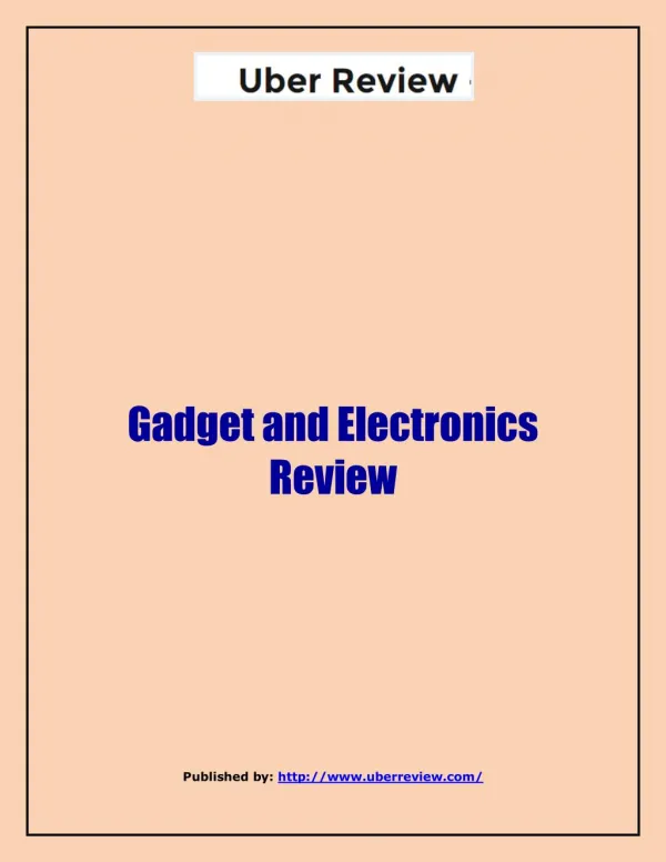 Gadget and Electronics Review
