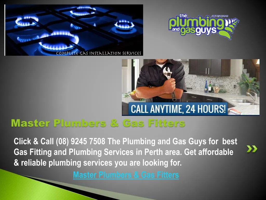 master plumbers gas fitters