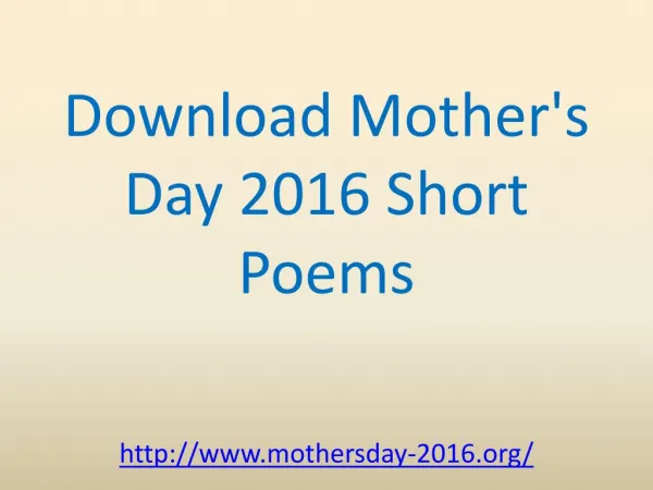 download poems for mothers day