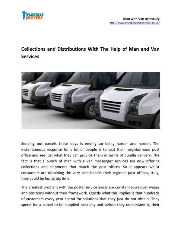Collections and Distributions With The Help of Man and Van Services
